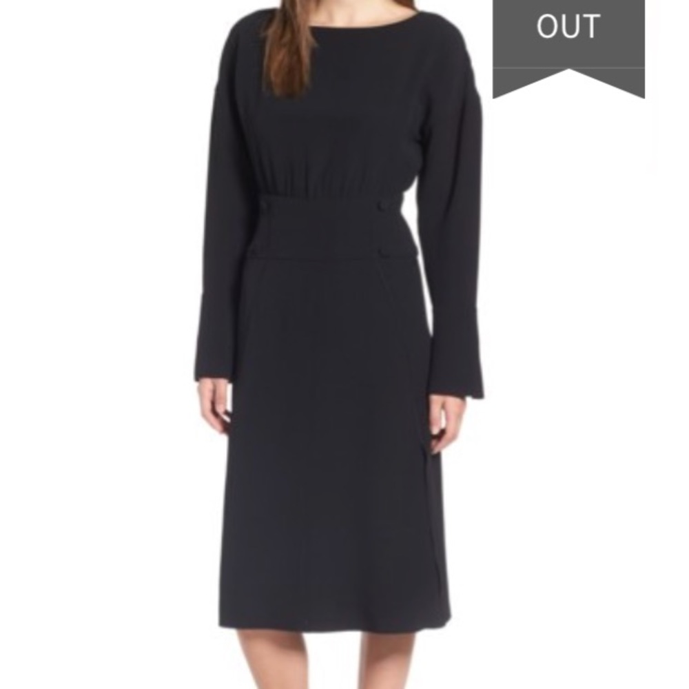 Lewit Button Detailed Matte Crepe Midi - image 1